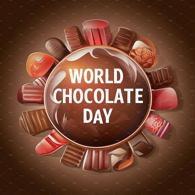 Free realistic world chocolate day with chocolate background