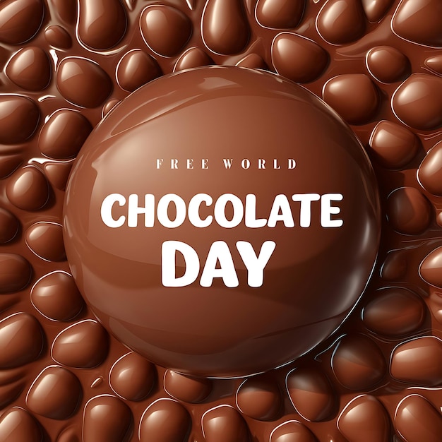 Free realistic world chocolate day with chocolate background