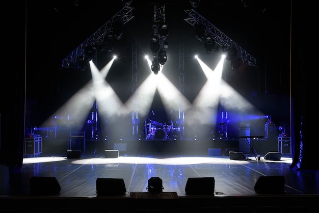 Free stage with lights, lighting devices. on a free srage.