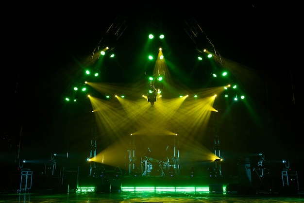 Free stage with lights, lighting devices. on a free srage.