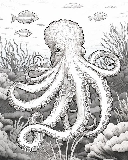 Free Style Octopus Coloring Pages