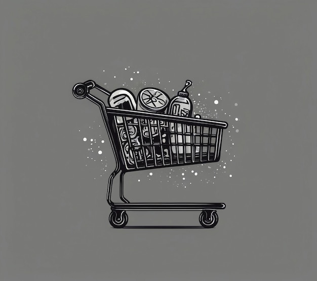 Free Trolley cart drop icon black