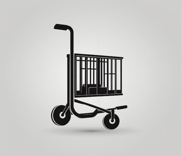 Free Trolley cart drop icon black