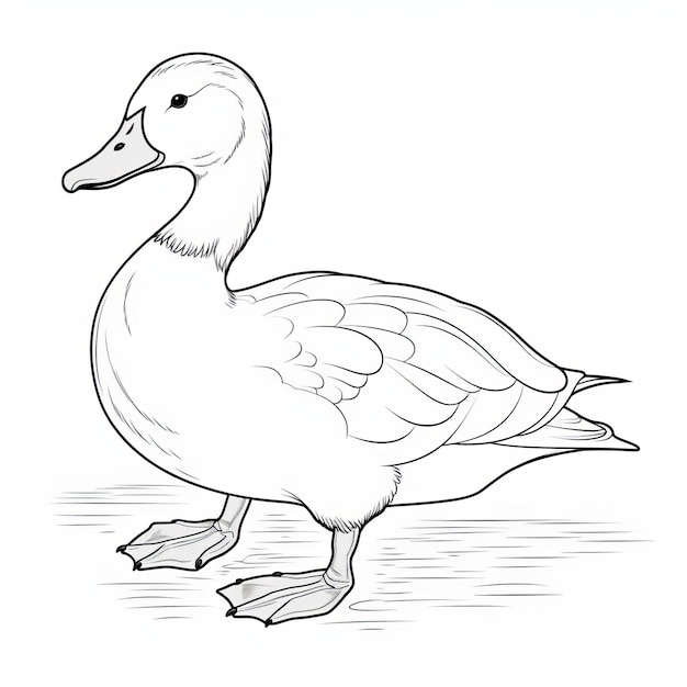 Free Ultra Realistic Duck Coloring Page In Light Purple And White