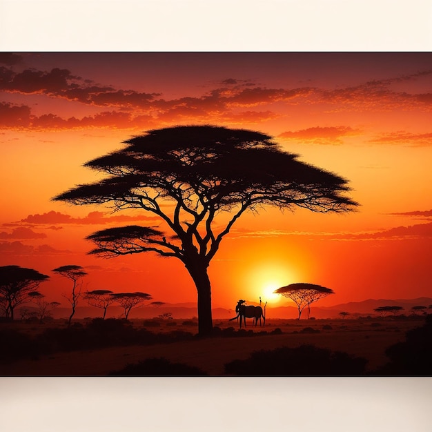 Free vector african landscape poster