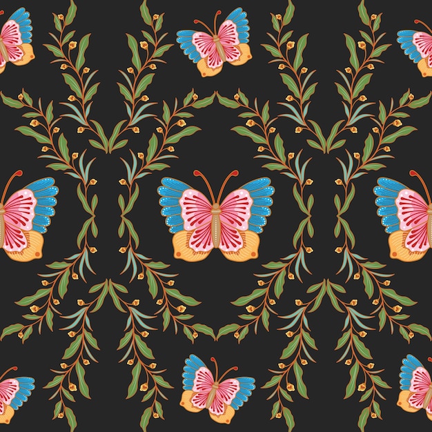 Free vector beautiful butterfly pattern design