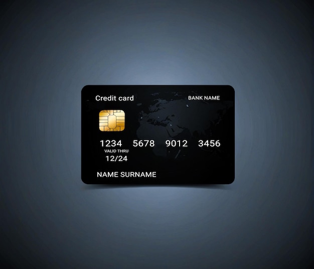 Photo free vector black credit card