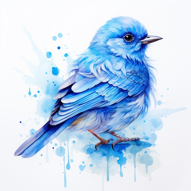 Free vector blue bird animal on white background