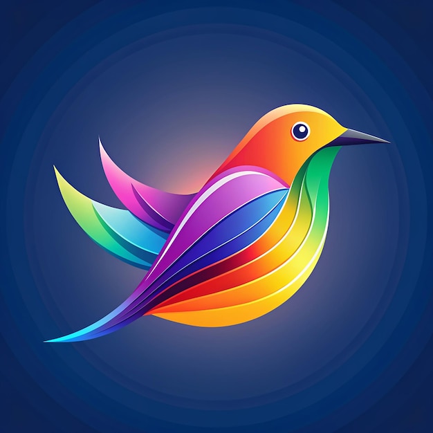 Free vector colorful bird illustration gradient bird colorful logo gradient vector