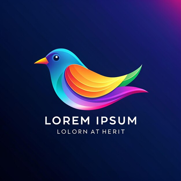 Photo free vector colorful bird illustration gradient bird colorful logo gradient vector