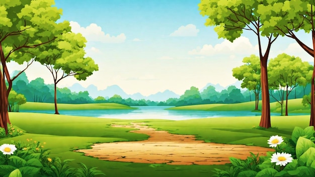 Free vector empty background nature park scenery