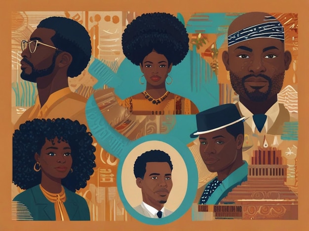 Free vector flat text illustration for black history month celebration