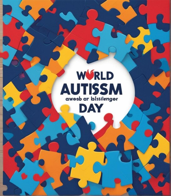 Photo free vector flat world autism awareness illustration with puzzle pieces autism awareness day design