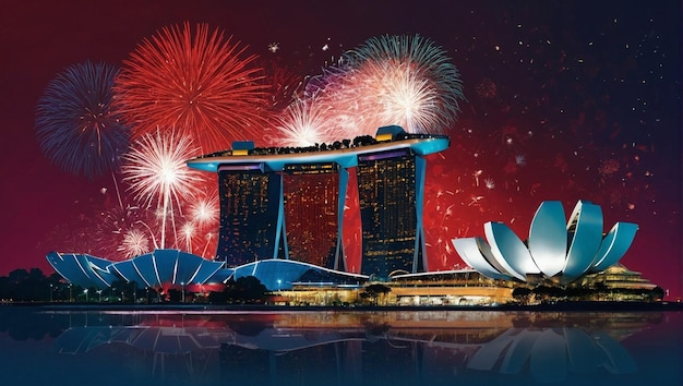 Photo free vector gradient singapore national day illustration