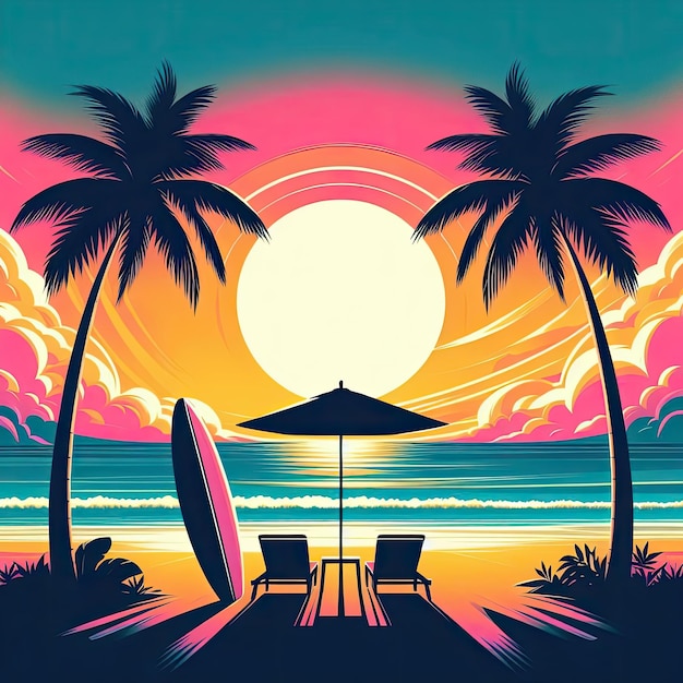 Free vector gradient summer illustration