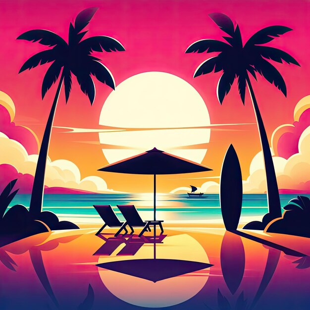 Free vector gradient summer illustration