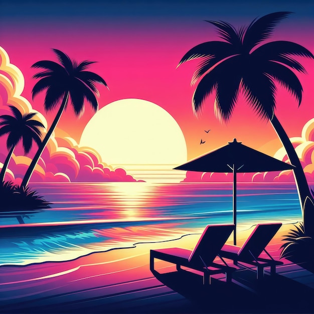 Free vector gradient summer illustration