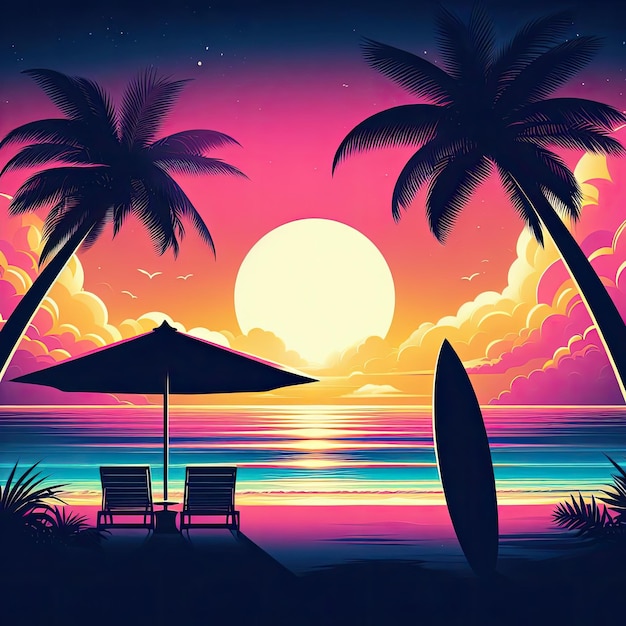 Free vector gradient summer illustration