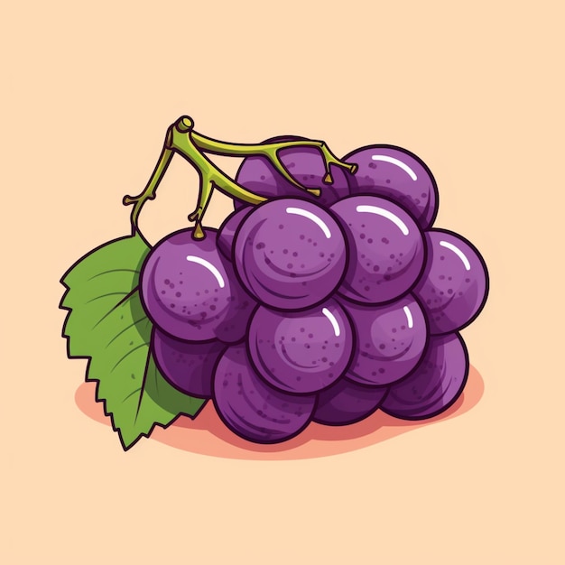 Free vector grape fruit cartoon illustration