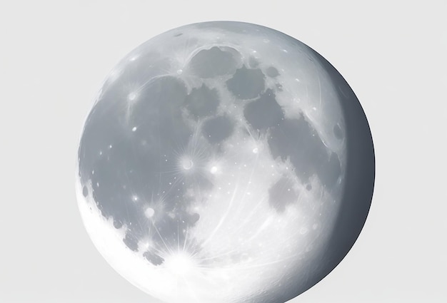 Free vector grey full moon illustration on white background