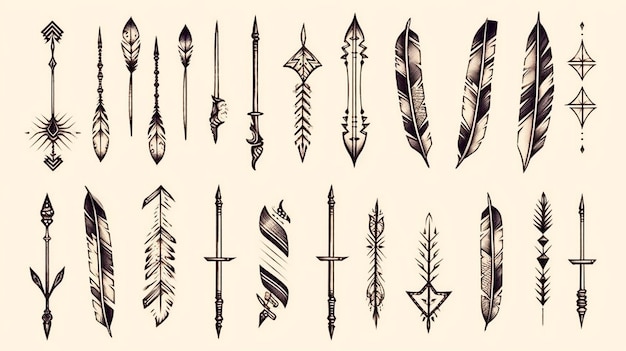 Free vector hand drawn arrow set