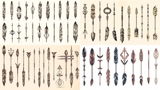 Free vector hand drawn arrow set