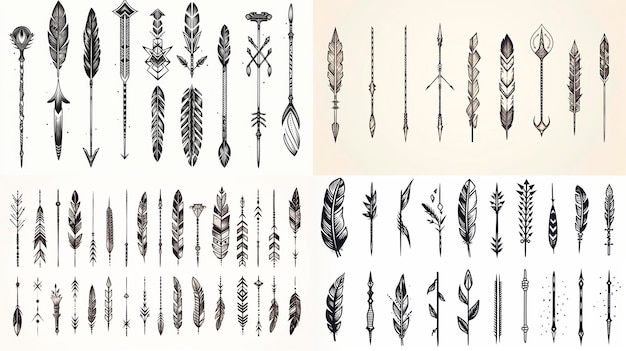 Free vector hand drawn arrow set