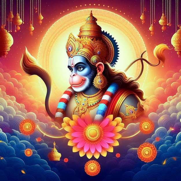 Free vector hanuman jayanti illustration