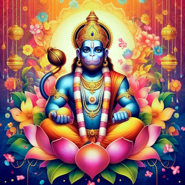 Free vector hanuman jayanti illustration