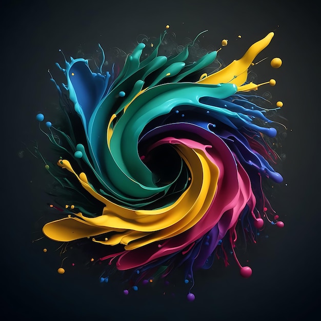 Free Vector Illustration photo abstract colorful splash 3d background generative ai background