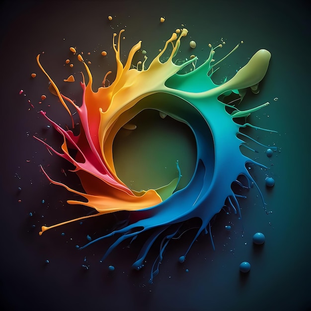 Free Vector Illustration photo abstract colorful splash 3d background generative ai background