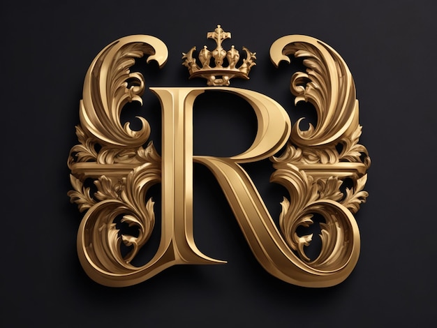 Free vector letter r royal luxury logo for your brand