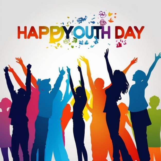 Free Vector Silhouettes for Youth Day Colorful Concepts for Celebrating Youth