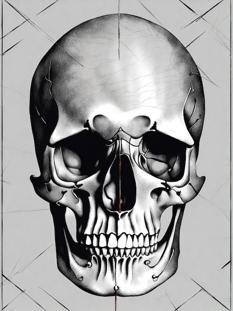 Free vector vintage human skull concept