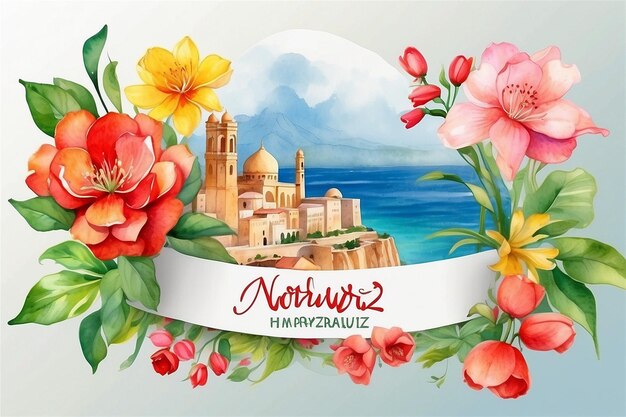 Free vector watercolor happy nowruz illustrationn