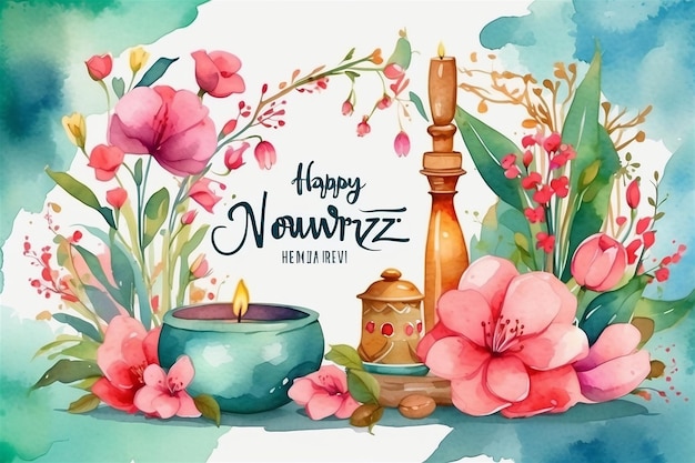 Free vector watercolor happy nowruz illustrationn