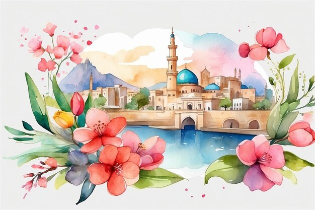 Free vector watercolor happy nowruz illustrationn