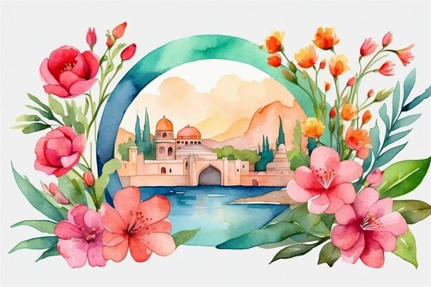 Free vector watercolor happy nowruz illustrationn