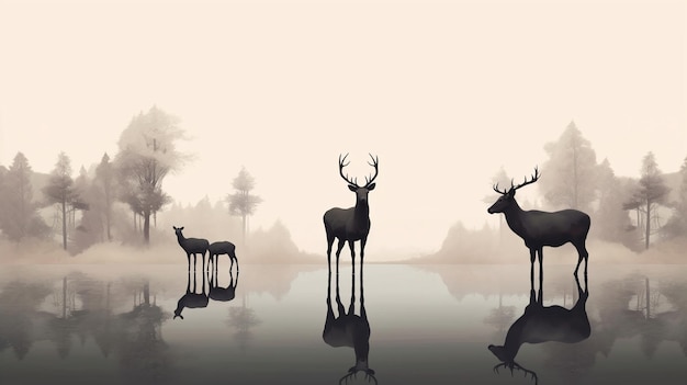 Free Vector wildlife in forest