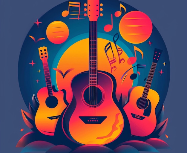 Free vector world music day gradient background