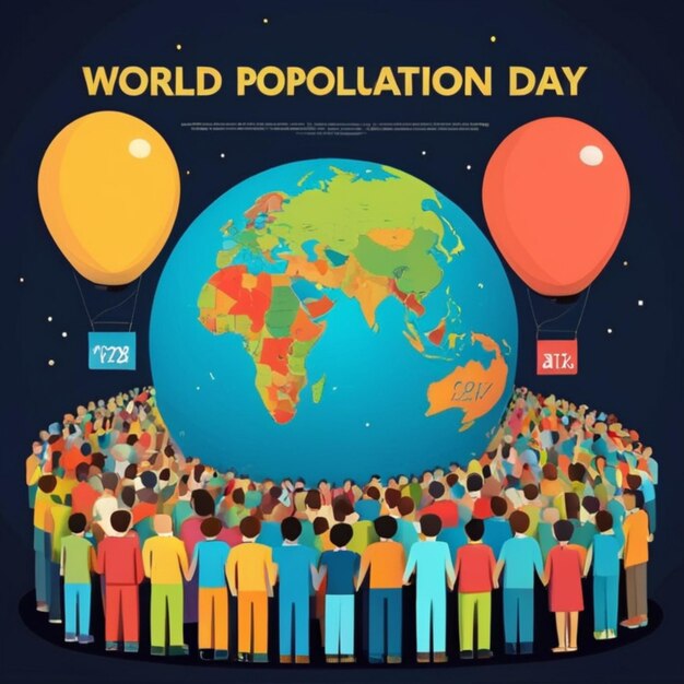 Free Vector World Population Day Celebration Illustration Engaging Graphics for Awareness