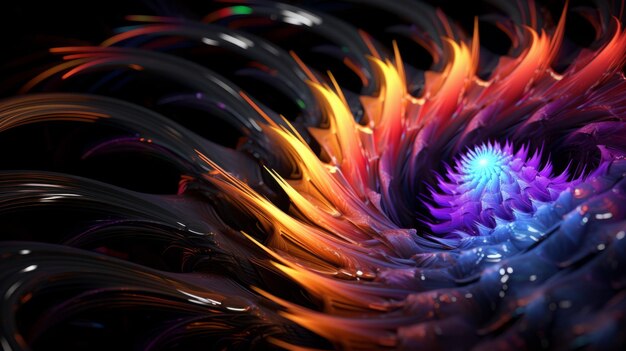 Freeform ferrofluids background beautiful chaos swirling neon frequency