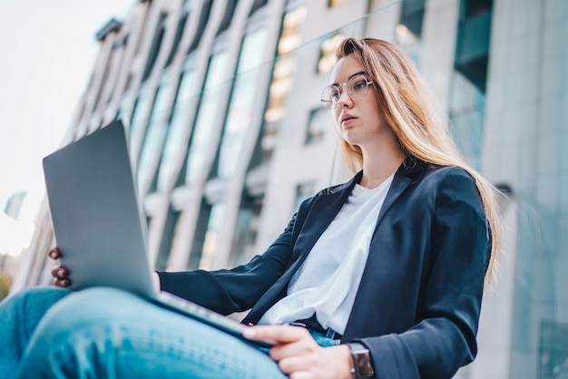 Freelancer in business center