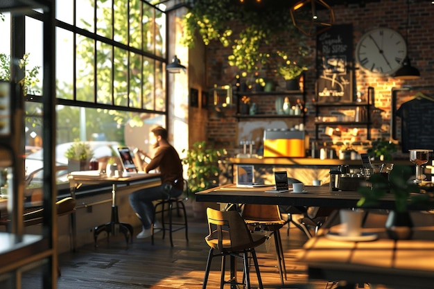 Freelancers working in coffee shop