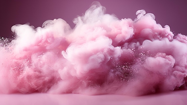 Freeze motion of white dust particles splash on pink background