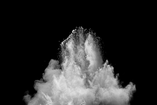 Freeze motion of white powder exploding.