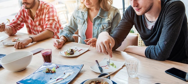 Freindship Hangout Relaxaing Eating Salad Meeting Concept