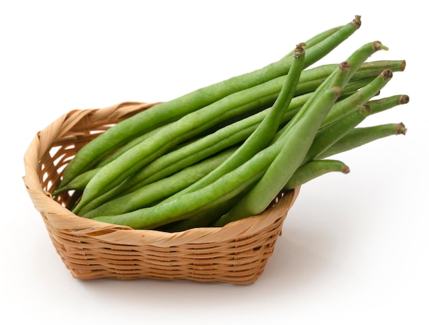 French beans over white background