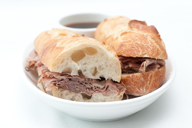 French beef dip sandwich au jus