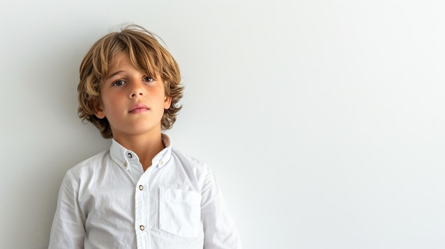 French Boy Leans on Wall